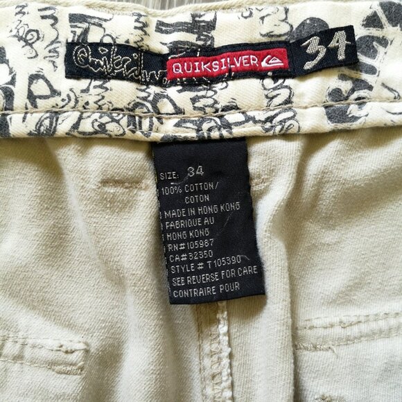 VTG 90s Y2K Quiksilver Baggy Cargo Pants Carpenter Rave Cyber Grunge Skate 34x30 - Picture 11 of 16